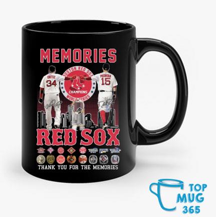 David Ortiz and Dustin Pedroia memories Red Sox thank you for the memories  signatures shirt