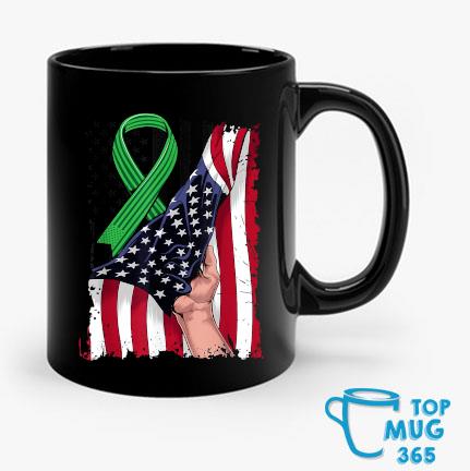 Kidney Disease Awareness American Flag Green Ribbon Mug Mug den