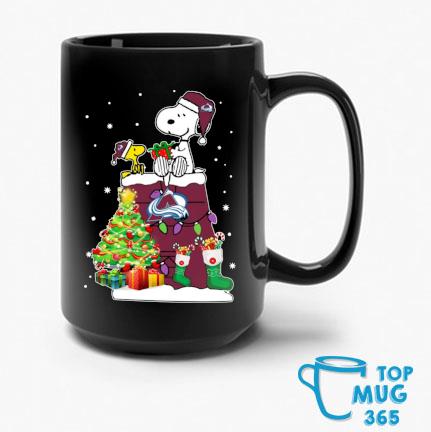Snoopy And Woodstock Colorado Avalanche Merry Christmas Mug