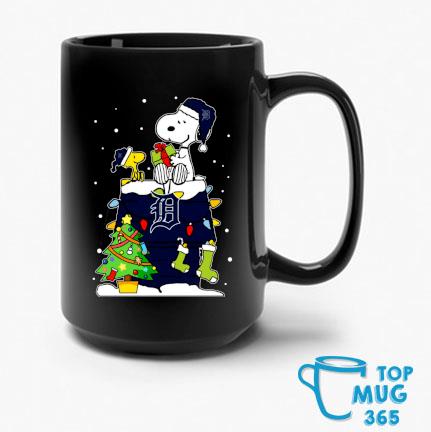 Snoopy And Woodstock Detroit Tigers Merry Christmas Mug