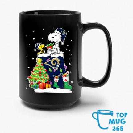 Snoopy And Woodstock Los Angeles Rams Merry Christmas Mug