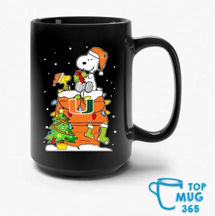 Snoopy And Woodstock Miami Hurricanes Merry Christmas Mug