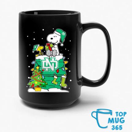 Snoopy And Woodstock North Dakota Fighting Hawks Ugly Christmas Mug