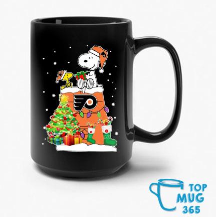 Snoopy And Woodstock Philadelphia Flyers Merry Christmas Mug