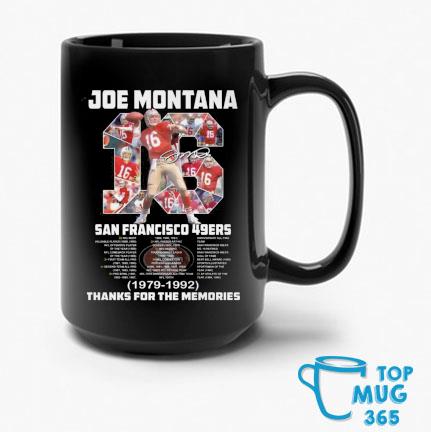 Joe Montana San Francisco 49ers 1979 1992 Thank For The Memories T Shirt