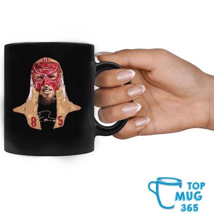 George Kittle San Francisco Luchador Mask Portrait Signature Mug