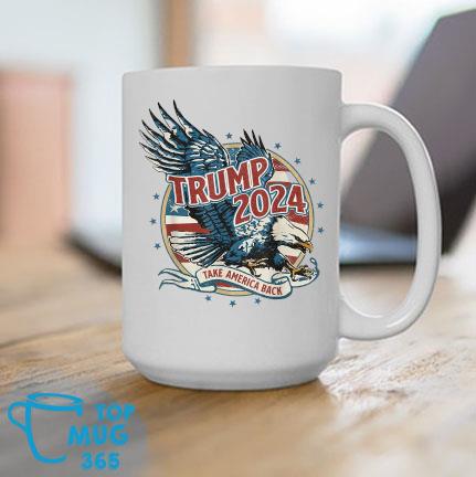 Trump 2024 Take America Back Let's Go Brandon Anti Biden Eagle USA Flag T-Mug