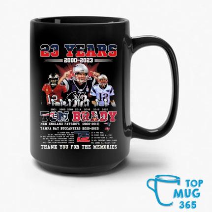 23 years 2000 2023 Tom Brady The Patriots and Buccaneers thank you for the  memories signature shirt, hoodie, sweater, long sleeve and tank top