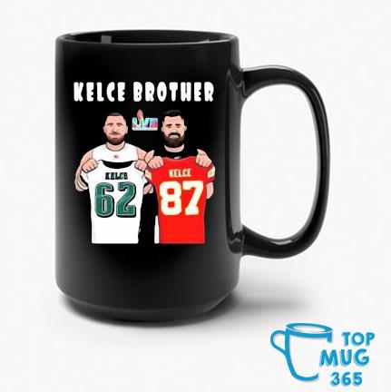 Kelce Brothers Jason Kelce Vs Travis Kelce Lvii Super Bowl Matchup Mug