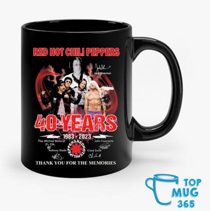 Official Red Hot Chili Peppers 40 Years 1983-2023 Thank You For The Memories Signatures Mug Mug den