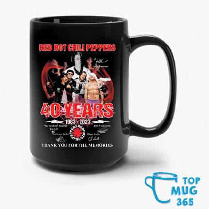 Official Red Hot Chili Peppers 40 Years 1983-2023 Thank You For The Memories Signatures Mug