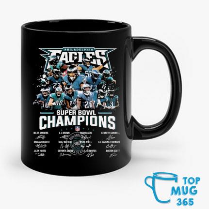 Philadelphia Eagles Team Football NFL 2023 Super Bowl Champions Signatures  Mug, hoodie, sweater, long sleeve and tank top