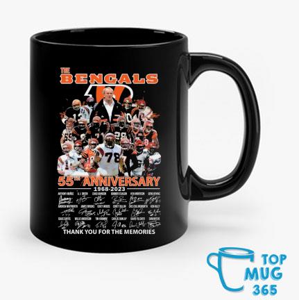 The Cincinnati Bengals 55th Anniversary 1968 2023 Thank You For The  Memories Signatures shirt, hoodie, sweater, long sleeve and tank top