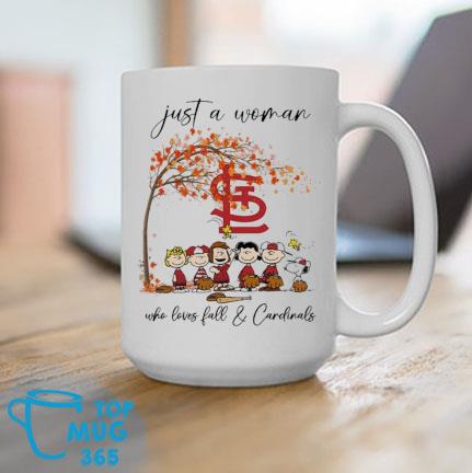 Just A Woman Who Loves Fall St Louis Cardinals Peanuts Cartoon shirt,  hoodie, sweater, long sleeve and tank top