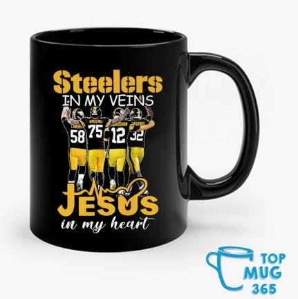 Official Pittsburgh Steelers In My Veins Jesus In My Heart Lambert Greene  Bradshaw And Harris T-Shirt, hoodie, sweater, long sleeve and tank top